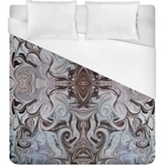 Turquoise Black Arabesque Repeats Duvet Cover (king Size)