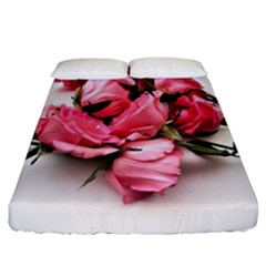 Scattered Roses Fitted Sheet (california King Size) by kaleidomarblingart