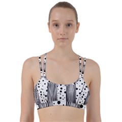 Stripes Black White Pattern Line Them Up Sports Bra by designsbymallika