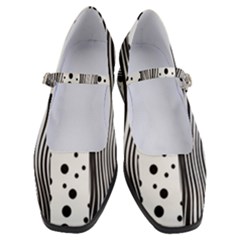 Stripes Black White Pattern Women s Mary Jane Shoes by designsbymallika