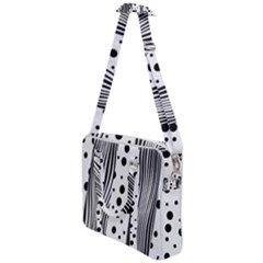 Stripes Black White Pattern Cross Body Office Bag by designsbymallika