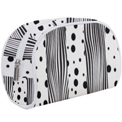 Stripes Black White Pattern Make Up Case (large) by designsbymallika