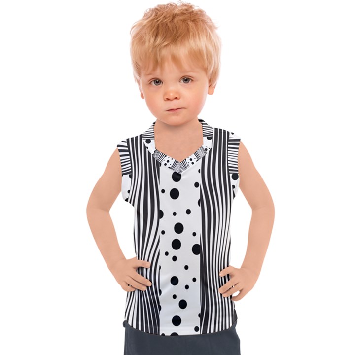 Stripes Black White Pattern Kids  Sport Tank Top