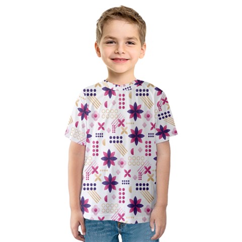 Minimal Floral Pattern Kids  Sport Mesh Tee by designsbymallika