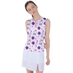 Minimal Floral Pattern Women s Sleeveless Sports Top by designsbymallika