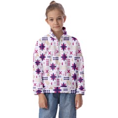 Minimal Floral Pattern Kids  Half Zip Hoodie by designsbymallika