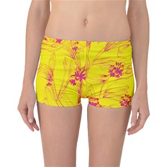 Floral Abstract Pattern Reversible Boyleg Bikini Bottoms by designsbymallika