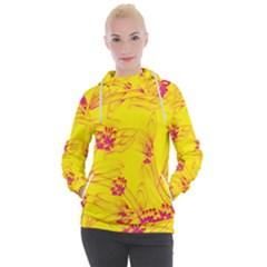 Floral Abstract Pattern Women s Hooded Pullover by designsbymallika