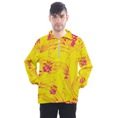 Floral Abstract Pattern Men s Half Zip Pullover by designsbymallika