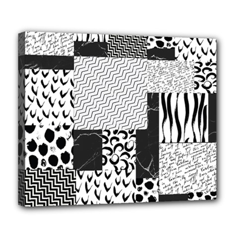 Black And White Pattern Deluxe Canvas 24  X 20  (stretched) by designsbymallika