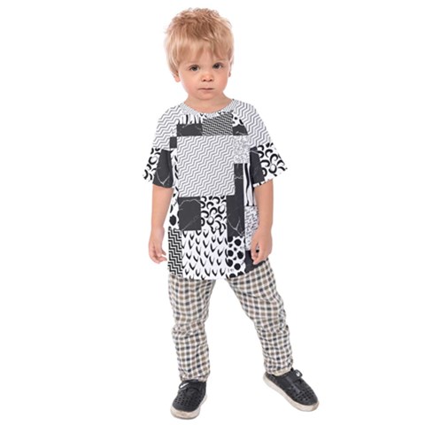 Black And White Pattern Kids  Raglan Tee by designsbymallika