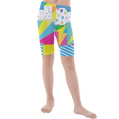 Geometric Pattern Kids  Mid Length Swim Shorts by designsbymallika