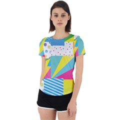 Geometric Pattern Back Cut Out Sport Tee by designsbymallika