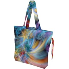 Colorful Thoughts Drawstring Tote Bag by WolfepawFractals