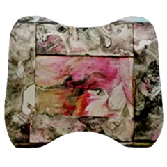 Marbling Collage Velour Head Support Cushion by kaleidomarblingart