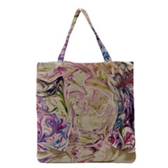 Marbling Collage Grocery Tote Bag by kaleidomarblingart