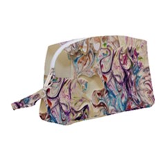 Marbling Collage Wristlet Pouch Bag (medium) by kaleidomarblingart