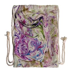 Abstract Swirls Iv Drawstring Bag (large) by kaleidomarblingart