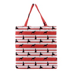 Doberman Dogs On Lines Grocery Tote Bag by SychEva