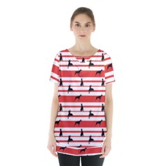 Doberman Dogs On Lines Skirt Hem Sports Top by SychEva