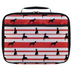 Doberman Dogs On Lines Full Print Lunch Bag by SychEva