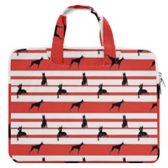 Doberman Dogs On Lines Macbook Pro Double Pocket Laptop Bag (large)