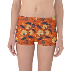 Folk Flowers Pattern  Boyleg Bikini Bottoms by Eskimos