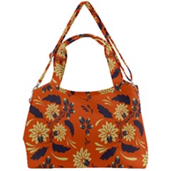 Folk Flowers Pattern  Double Compartment Shoulder Bag