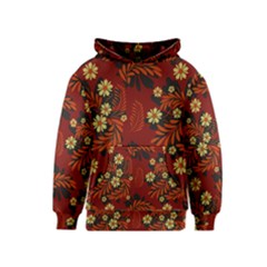 Folk Flowers Pattern Kids  Pullover Hoodie by Eskimos