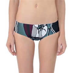 Colored Creepy Man Portrait Illustration Classic Bikini Bottoms by dflcprintsclothing