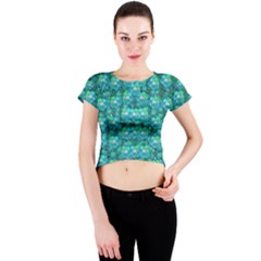 Big Roses In The Forest Crew Neck Crop Top by pepitasart