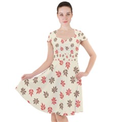 Ashleaf Maple Cap Sleeve Midi Dress by tmsartbazaar