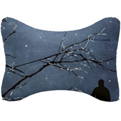 Full Moon Landscape Scene Illustration Seat Head Rest Cushion by dflcprintsclothing