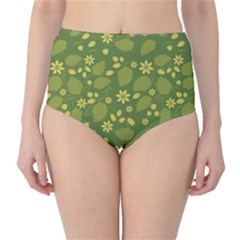 Folk Flowers Pattern Floral Surface Design  Classic High-waist Bikini Bottoms by Eskimos