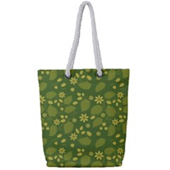 Folk Flowers Pattern Floral Surface Design  Full Print Rope Handle Tote (small) by Eskimos