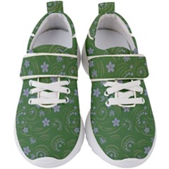 Folk Flowers Pattern Floral Surface Design Kids  Velcro Strap Shoes by Eskimos