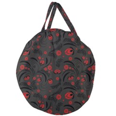 Folk Flowers Pattern Floral Surface Design Giant Round Zipper Tote by Eskimos