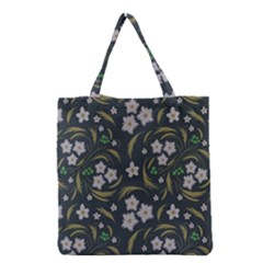 Folk Flowers Pattern Floral Surface Design Grocery Tote Bag by Eskimos