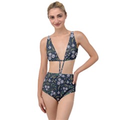 Folk Flowers Pattern Floral Surface Design Tied Up Two Piece Swimsuit by Eskimos