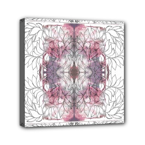 Inked Petals Mini Canvas 6  X 6  (stretched) by kaleidomarblingart