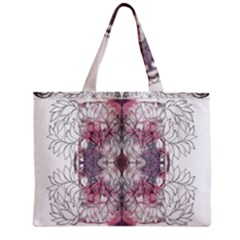 Inked Petals Zipper Mini Tote Bag by kaleidomarblingart