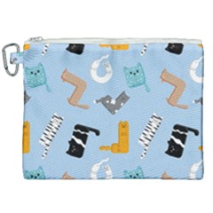 Unusual And Funny Tetris Cats Canvas Cosmetic Bag (xxl) by SychEva