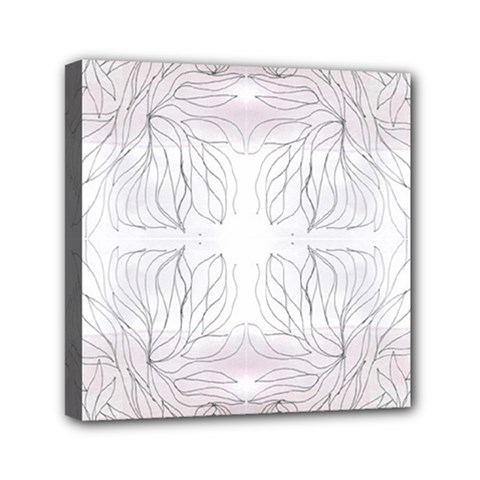 Inked Petals On Pink Mini Canvas 6  X 6  (stretched) by kaleidomarblingart