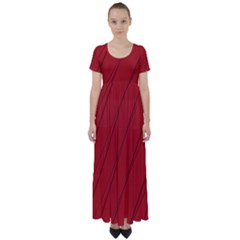 Print Cornell Red Pattern Design High Waist Short Sleeve Maxi Dress by dflcprintsclothing