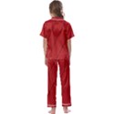 Print Cornell Red Pattern Design Kids  Satin Short Sleeve Pajamas Set View2