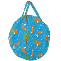 Red Fox In The Forest Giant Round Zipper Tote by SychEva