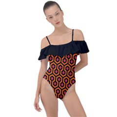 The Shining Overlook Hotel Carpet Frill Detail One Piece Swimsuit by Malvagia