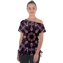 Rose Gold Mandala Off Shoulder Tie-Up Tee