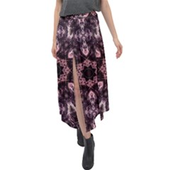 Rose Gold Mandala Velour Split Maxi Skirt