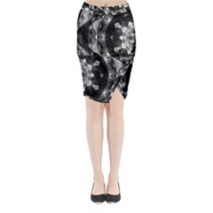 Gemini Mandala Midi Wrap Pencil Skirt by MRNStudios